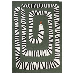 Dywan wełniany motyw węża 160 x 230 cm zielony OKAPI