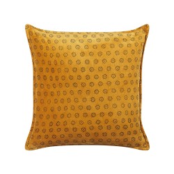 Poduszka dekoracyjna RAPIS Welur 45 x 45 cm Żółty Wzór geometryczny