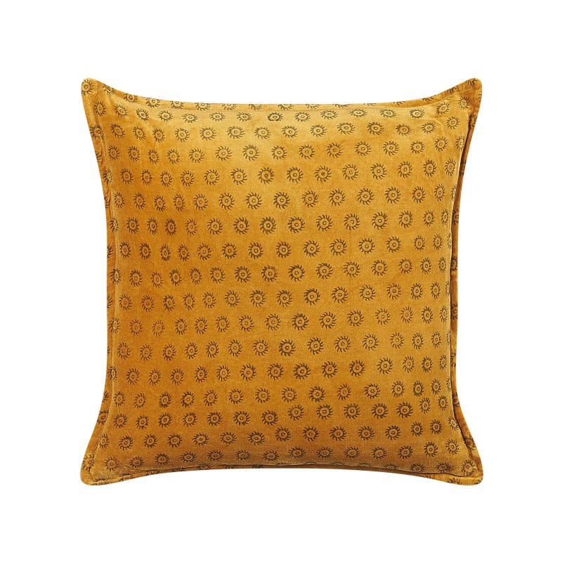 Poduszka dekoracyjna RAPIS Welur 45 x 45 cm Żółty Wzór geometryczny Poduszka dekoracyjna RAPIS Welur 45 x 45 cm Żółty Wzór geometryczny