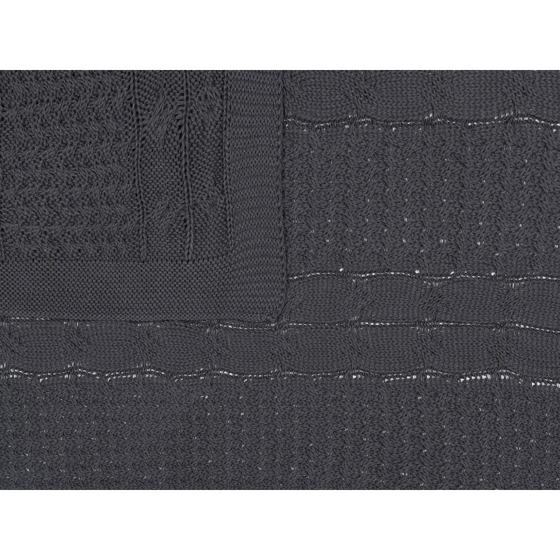 Koc FETHIYE Bawełna 140 x 170 cm Ciemnoszary Koc FETHIYE Bawełna 140 x 170 cm Ciemnoszary