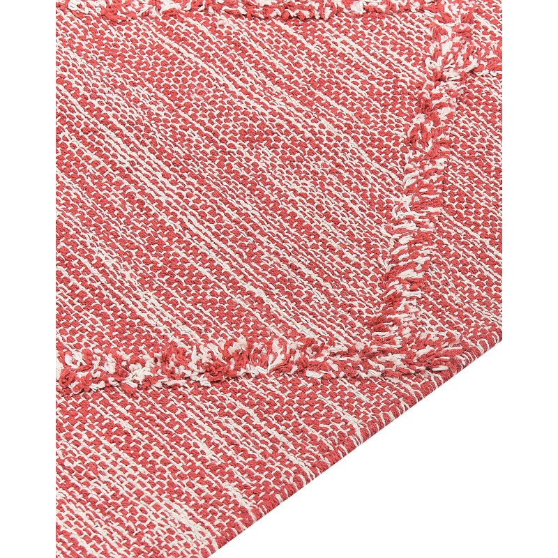 Dywan bawełniany 160 x 230 cm czerwony NIGDE Dywan bawełniany 160 x 230 cm czerwony NIGDE