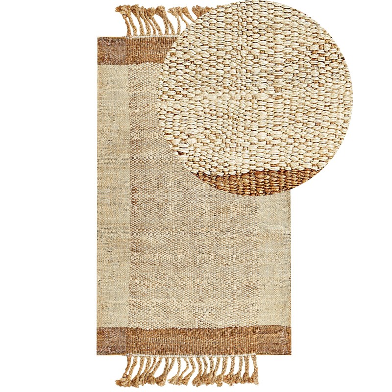 Dywan z juty 80 x 150 cm beżowy DEDEMLI Dywan z juty 80 x 150 cm beżowy DEDEMLI
