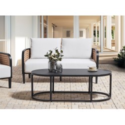 Sofa ogrodowa 2-osobowa złamana biel MONTEFALCO Sofa ogrodowa 2-osobowa złamana biel MONTEFALCO