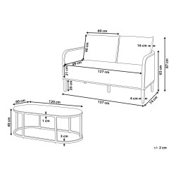 Sofa ogrodowa 2-osobowa złamana biel MONTEFALCO Sofa ogrodowa 2-osobowa złamana biel MONTEFALCO