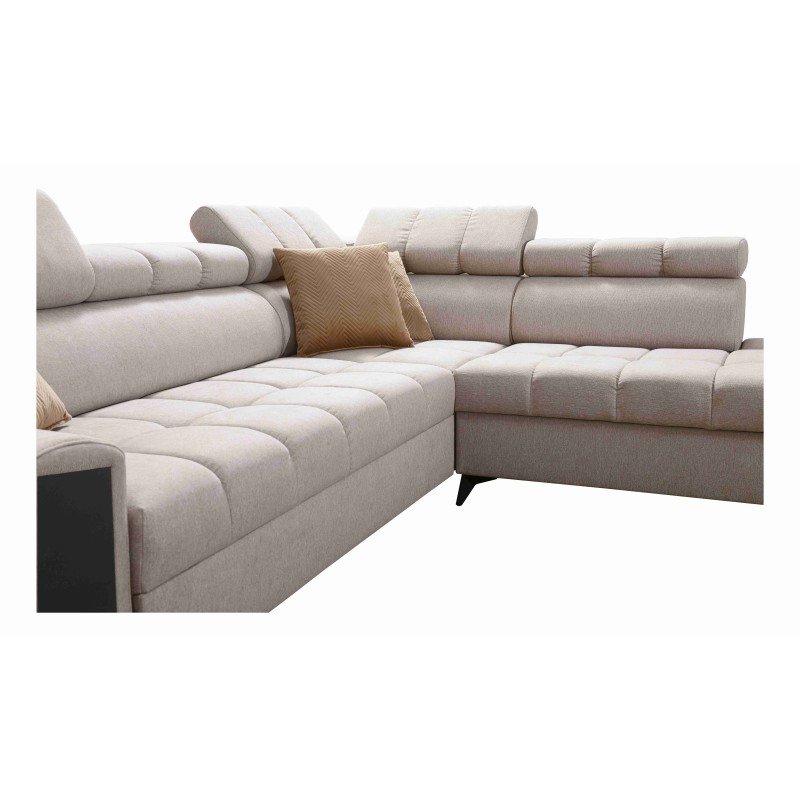 Venna VII corner sofa with sleeping function, USB port, and opening bar in Plush, Avra 14 Venna VII corner sofa with sleeping function, USB port, and opening bar in Plush, Avra 14