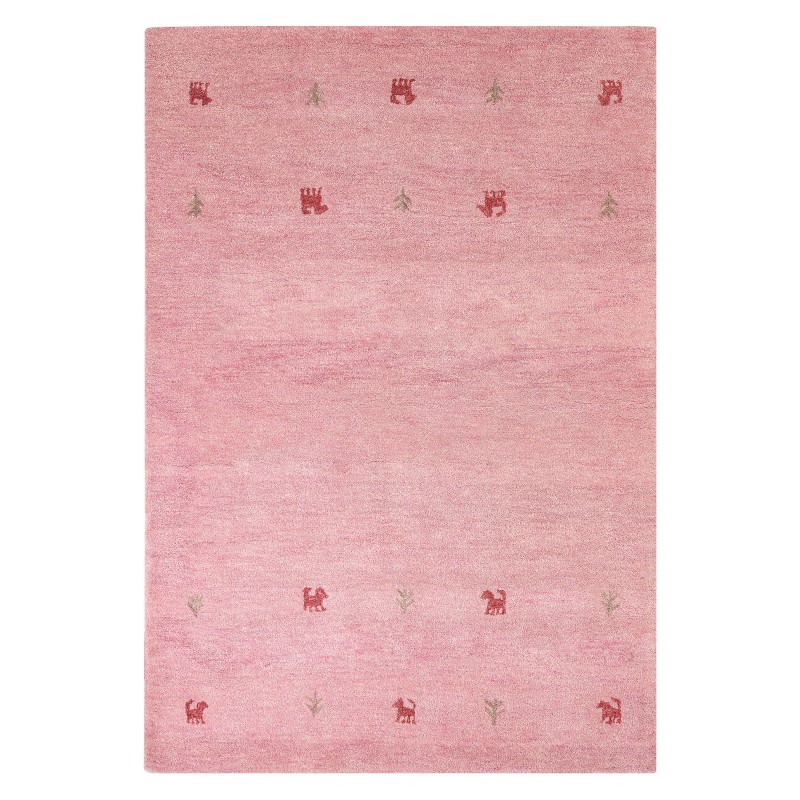 Dywan wełniany gabbeh 140 x 200 cm różowy YULAFI Dywan wełniany gabbeh 140 x 200 cm różowy YULAFI