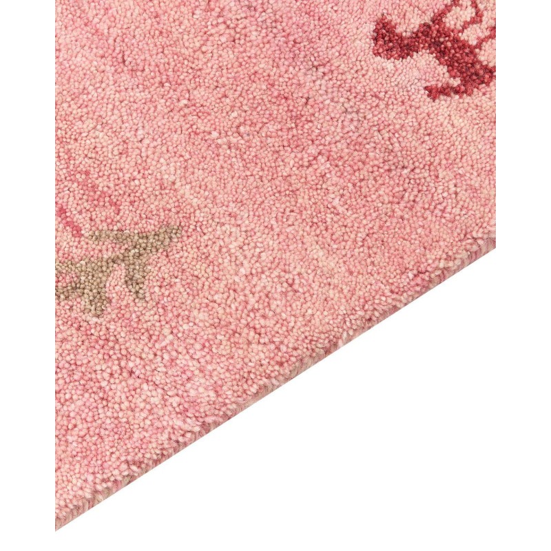 Dywan wełniany gabbeh 140 x 200 cm różowy YULAFI Dywan wełniany gabbeh 140 x 200 cm różowy YULAFI