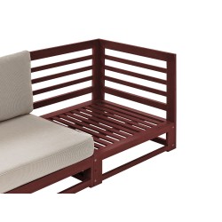 Sofa ogrodowa z certyfikowanego drewna 3-osobowa mahoniowy brąz TRANI Sofa ogrodowa z certyfikowanego drewna 3-osobowa mahoniowy brąz TRANI