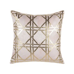 Zestaw 2 poduszek dekoracyjnych CASSIA 45 x 45 cm Różowy Wzór geometryczny Zestaw 2 poduszek dekoracyjnych CASSIA 45 x 45 cm Różowy Wzór geometryczny
