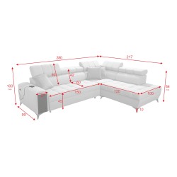 Venna VII corner sofa with a sleeping function, USB port, and an opening bar Plush, Avra 9 Venna VII corner sofa with a sleeping function, USB port, and an opening bar Plush, Avra 9