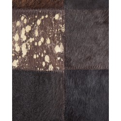 Dywan patchwork skórzany 140 x 200 cm brązowy BANDIRMA Dywan patchwork skórzany 140 x 200 cm brązowy BANDIRMA