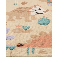 Dywan dziecięcy bawełniany w zwierzęcy wzór 80 x 150 cm wielokolorowy STABAT Dywan dziecięcy bawełniany w zwierzęcy wzór 80 x 150 cm wielokolorowy STABAT