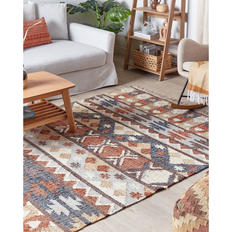 Dywan z juty 160 x 230 cm wielokolorowy KALFA Dywan z juty 160 x 230 cm wielokolorowy KALFA