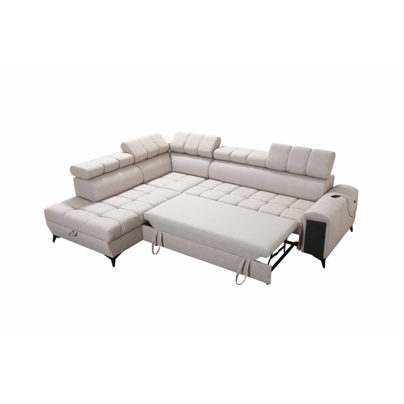 Venna VII corner sofa with sleeping function, USB port, and opening bar Plusz, Avra 12 Venna VII corner sofa with sleeping function, USB port, and opening bar Plusz, Avra 12
