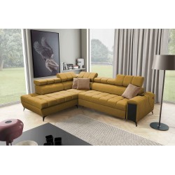 Venna VII corner sofa with sleeping function, USB port, and opening bar Plusz, Avra 7