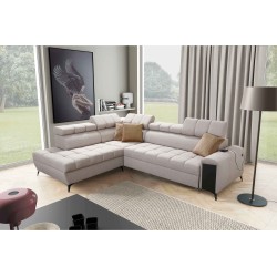 Venna VII corner sofa with a sleeping function, USB port, and opening bar Plush, Avra 2
