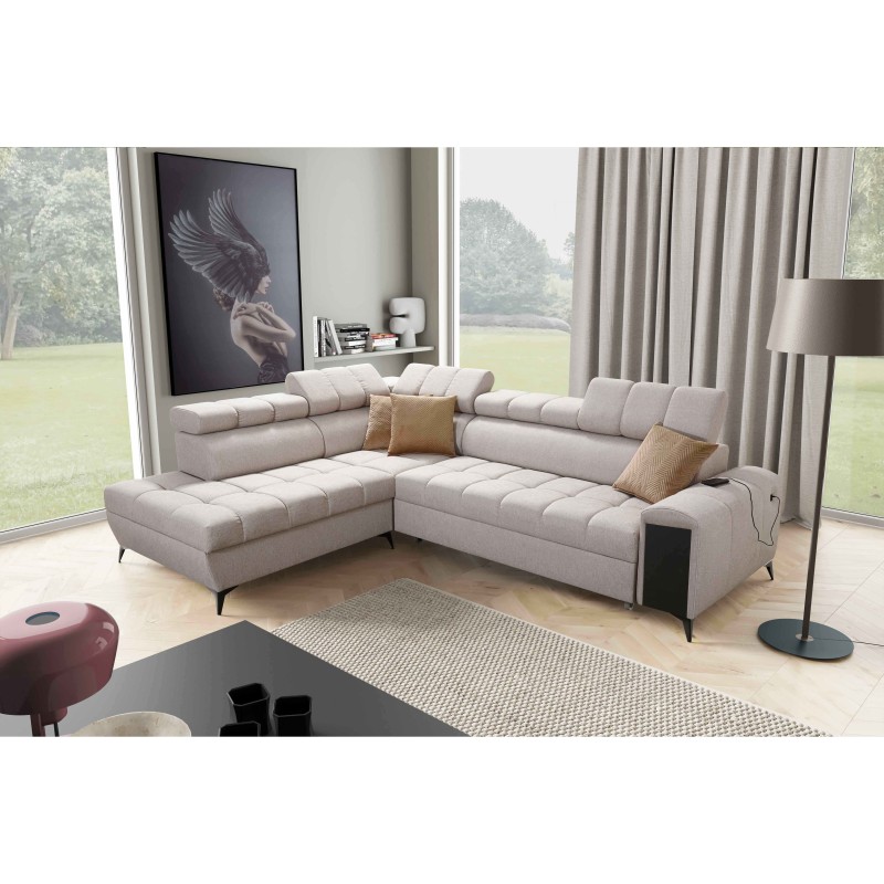Venna VII corner sofa with a sleeping function, USB port, and opening bar Plush, Avra 2 Venna VII corner sofa with a sleeping function, USB port, and opening bar Plush, Avra 2