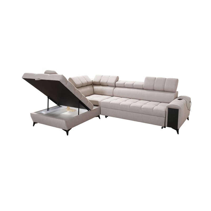 Venna VII corner sofa with a sleeping function, USB port, and opening bar Plush, Avra 2 Venna VII corner sofa with a sleeping function, USB port, and opening bar Plush, Avra 2