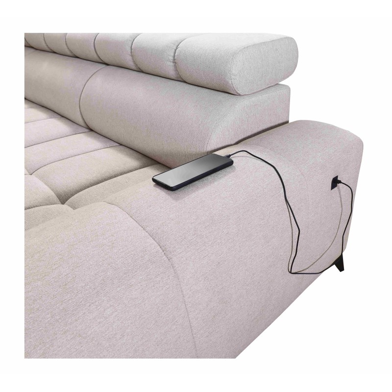 Sofá esquinero Venna III con función de cama, puerto USB y bar con apertura - Terciopelo, Avra 16 Sofá esquinero Venna III con función de cama, puerto USB y bar con apertura - Terciopelo, Avra 16
