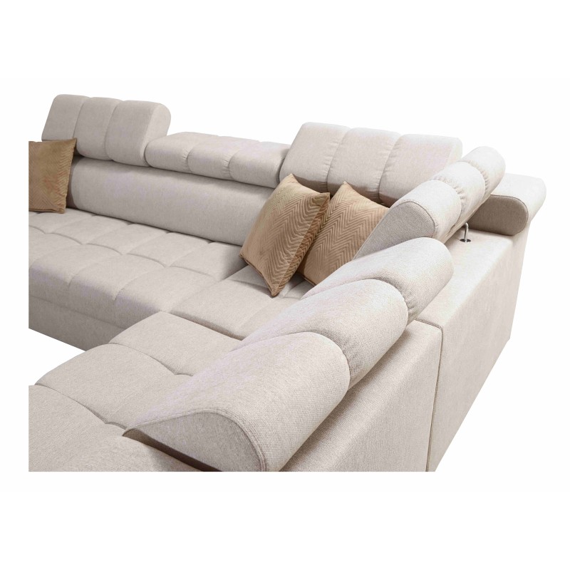 Sofá esquinero Venna III con función de cama, puerto USB y bar con apertura - Terciopelo, Avra 16 Sofá esquinero Venna III con función de cama, puerto USB y bar con apertura - Terciopelo, Avra 16