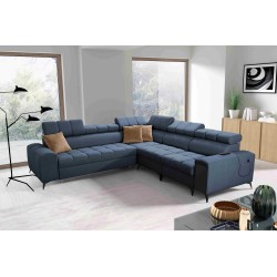 Venna III corner sofa with sleeping function, USB port, and opening bar - Plush, Avra 14