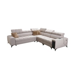Esquina Venna III con función de cama, puerto USB y bar abierto - Terciopelo, Avra 9 Esquina Venna III con función de cama, puerto USB y bar abierto - Terciopelo, Avra 9