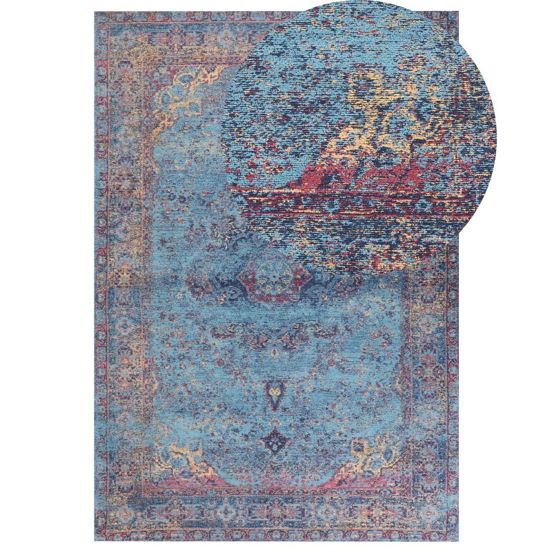 Dywan bawełniany 200 x 300 cm niebieski KANSU Dywan bawełniany 200 x 300 cm niebieski KANSU