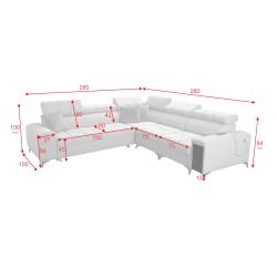 Esquina Venna III con función de cama, puerto USB y bar abierto - Plusz, Avra 2 Esquina Venna III con función de cama, puerto USB y bar abierto - Plusz, Avra 2