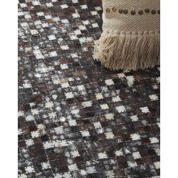 Dywan patchwork skórzany 160 x 230 cm brązowy AKKESE Dywan patchwork skórzany 160 x 230 cm brązowy AKKESE