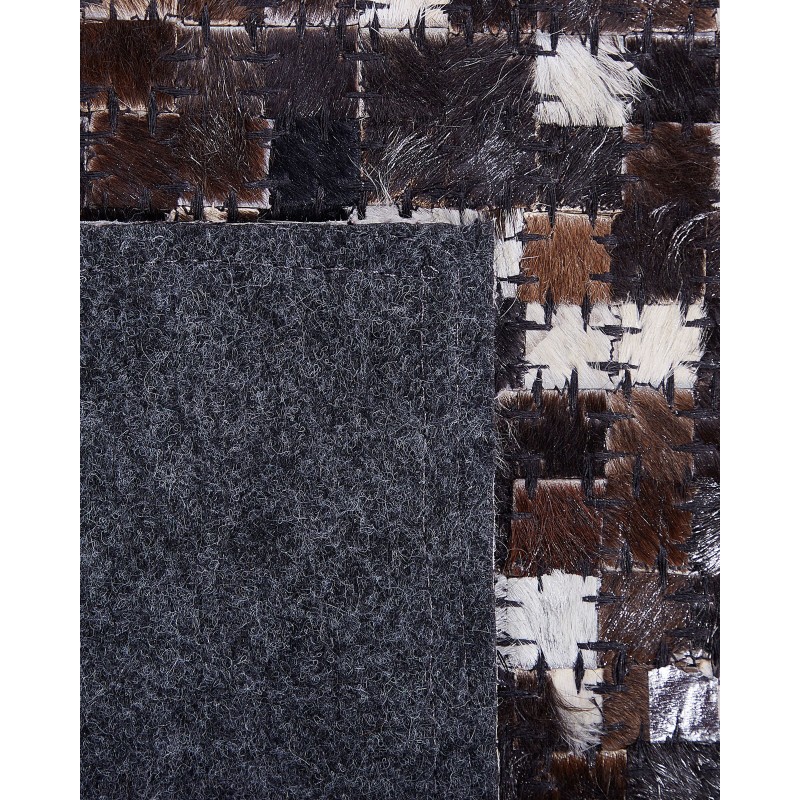 Dywan patchwork skórzany 160 x 230 cm brązowy AKKESE Dywan patchwork skórzany 160 x 230 cm brązowy AKKESE