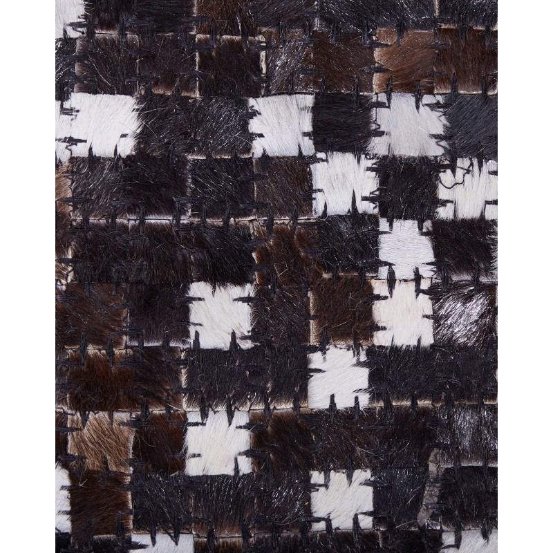 Dywan patchwork skórzany 160 x 230 cm brązowy AKKESE Dywan patchwork skórzany 160 x 230 cm brązowy AKKESE