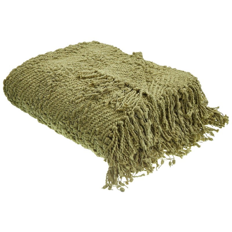Koc VELLA Bawełna 200 x 220 cm Oliwkowy Koc VELLA Bawełna 200 x 220 cm Oliwkowy