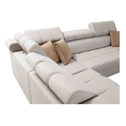 Sofá esquinero Venna III con función de cama, puerto USB y bar con apertura - Terciopelo, Avra 16 Sofá esquinero Venna III con función de cama, puerto USB y bar con apertura - Terciopelo, Avra 16