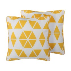 Zestaw 2 poduszek dekoracyjnych PANSY 45 x 45 cm Żółty Wzór geometryczny