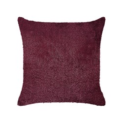 Poduszka dekoracyjna PILEA Sztuczne futro 45 x 45 cm Burgundowy Jednolity