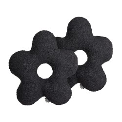 Zestaw 2 poduszek dekoracyjnych CAMPONULA Boucle 40 x 40 cm Czarny Jednolity