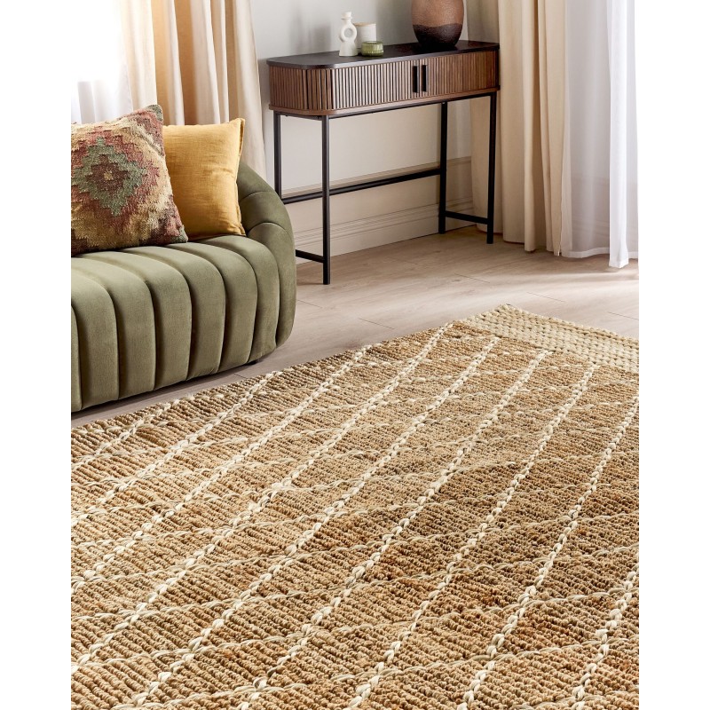 Dywan z juty 200 x 300 cm beżowy ZORAVA Dywan z juty 200 x 300 cm beżowy ZORAVA