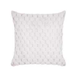 Zestaw 2 poduszek dekoracyjnych PURSLANE Sztuczne futro 43 x 43 cm Biały Wzór geometryczny Zestaw 2 poduszek dekoracyjnych PURSLANE Sztuczne futro 43 x 43 cm Biały Wzór geometryczny
