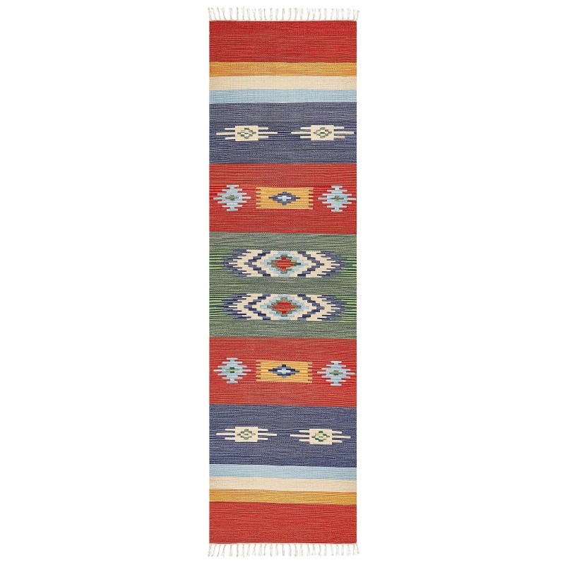 Dywan bawełniany kilim 80 x 300 cm wielokolorowy KAMARIS Dywan bawełniany kilim 80 x 300 cm wielokolorowy KAMARIS