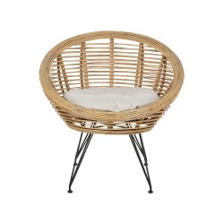 Zestaw ogrodowy ze stolikiem dla 4 osób MARATEA/CESENATICO Rattan Naturalny Zestaw ogrodowy ze stolikiem dla 4 osób MARATEA/CESENATICO Rattan Naturalny