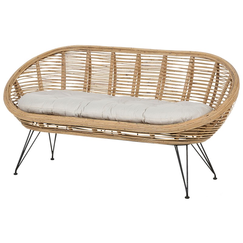 Zestaw ogrodowy ze stolikiem dla 4 osób MARATEA/CESENATICO Rattan Naturalny Zestaw ogrodowy ze stolikiem dla 4 osób MARATEA/CESENATICO Rattan Naturalny