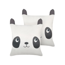 2 poduszki dla dzieci bawełniane w pandy 45 x 45 cm czarno-białe PANDAPAW