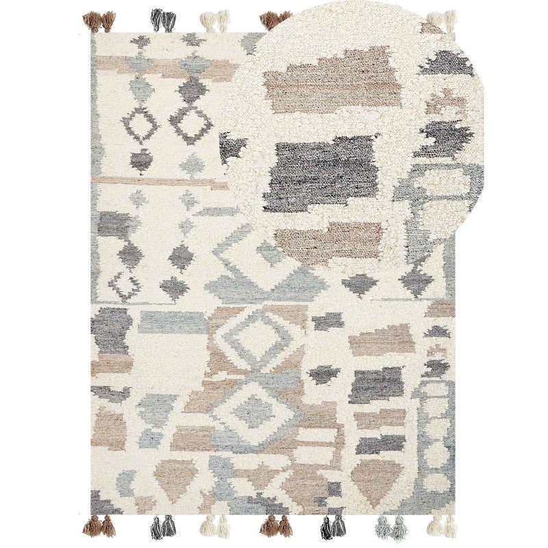 Dywan wełniany kilim 160 x 230 cm wielokolorowy MRGAVET Dywan wełniany kilim 160 x 230 cm wielokolorowy MRGAVET
