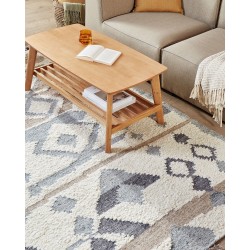 Dywan wełniany kilim 160 x 230 cm wielokolorowy MRGAVET Dywan wełniany kilim 160 x 230 cm wielokolorowy MRGAVET