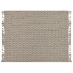 Narzuta na łóżko BERE Bawełna 150 x 200 cm Beżowoszary Narzuta na łóżko BERE Bawełna 150 x 200 cm Beżowoszary