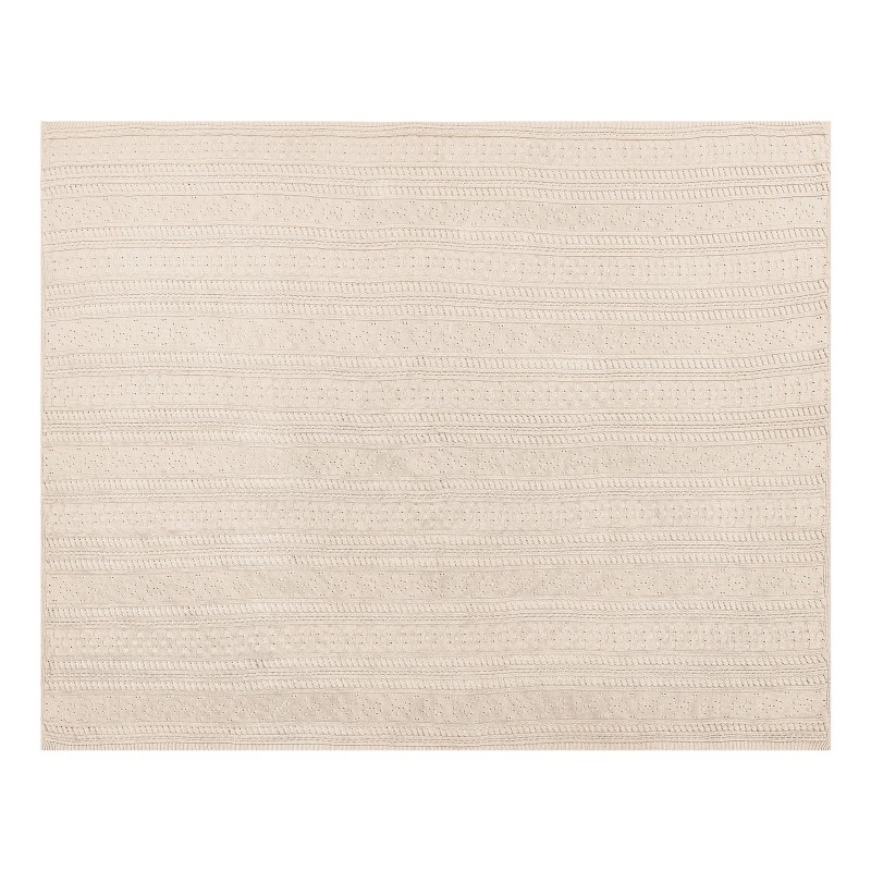 Narzuta na łóżko DAULET Bawełna 150 x 200 cm Jasnobeżowy Narzuta na łóżko DAULET Bawełna 150 x 200 cm Jasnobeżowy