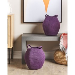 Zestaw 2 koszy PANJGUR Bawełna Purpurowy Zestaw 2 koszy PANJGUR Bawełna Purpurowy