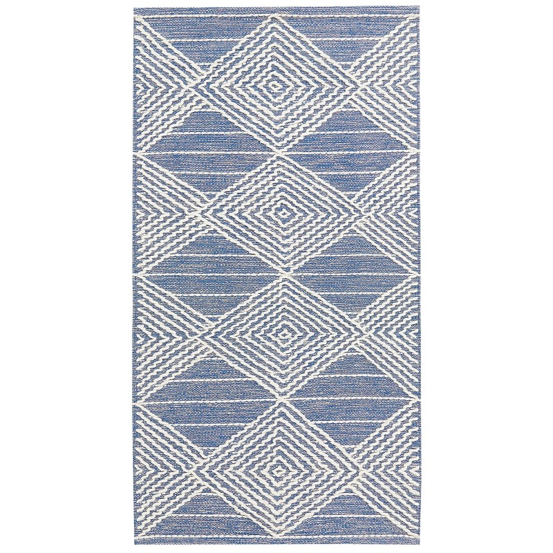 Dywan wełniany 80 x 150 cm beżowo-niebieski DATCA Dywan wełniany 80 x 150 cm beżowo-niebieski DATCA