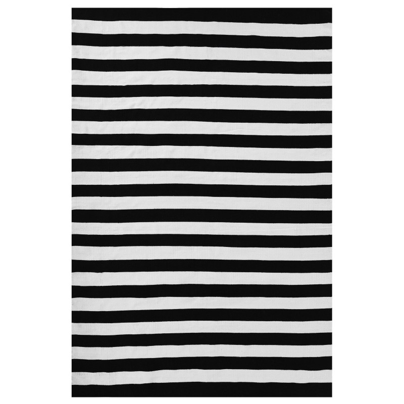 Dywan zewnętrzny 140 x 200 cm czarno-biały TAVAS Dywan zewnętrzny 140 x 200 cm czarno-biały TAVAS