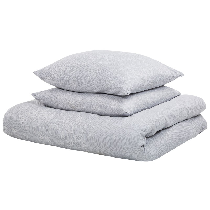 Komplet pościeli MORNINGSIDE Bawełna satynowa 200 x 220 cm Szary Komplet pościeli MORNINGSIDE Bawełna satynowa 200 x 220 cm Szary
